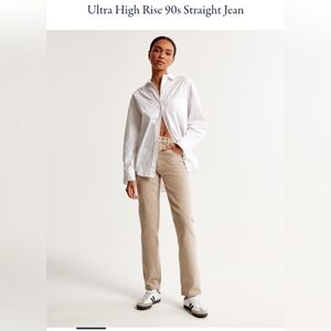 Abercrombie & Fitch 90s Straight Ultra High Rise Jeans size 4 tan